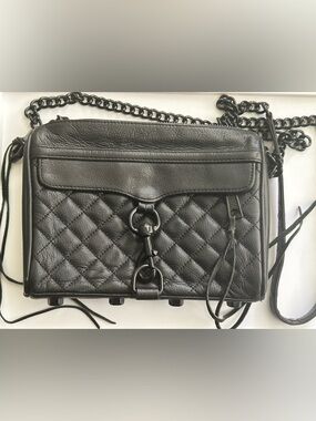 Rebecca Minkoff Black Quilted Leather Mini Mac Crossbody